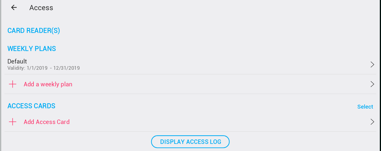 Access menu