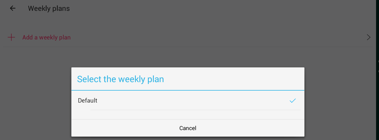 Add weekly plan