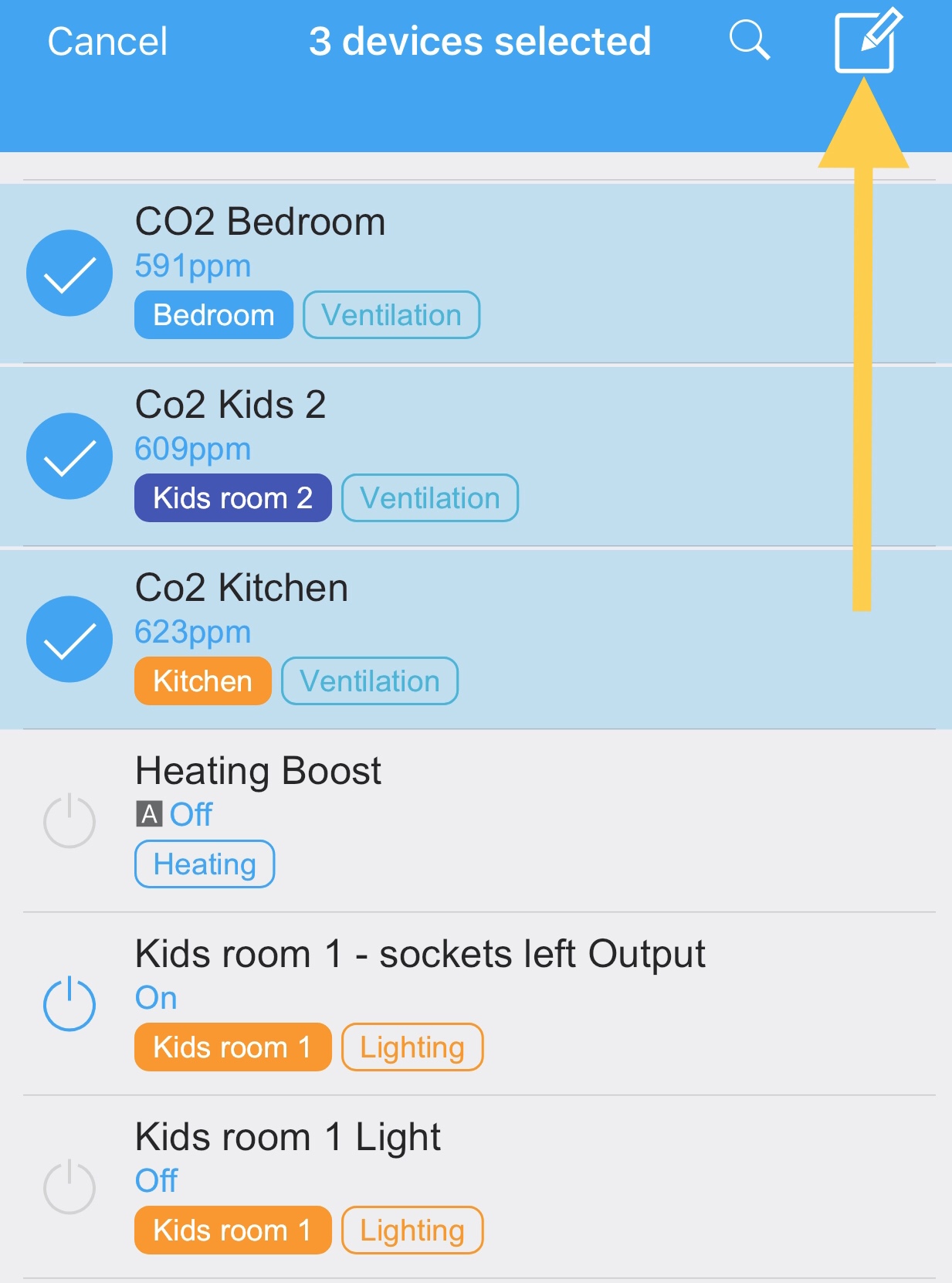 Enter selection mode