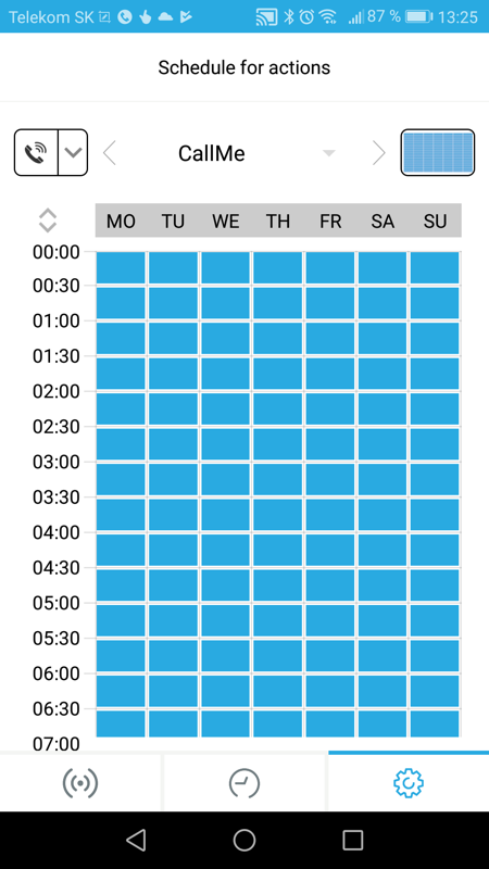Schedule Configuration Screenshot