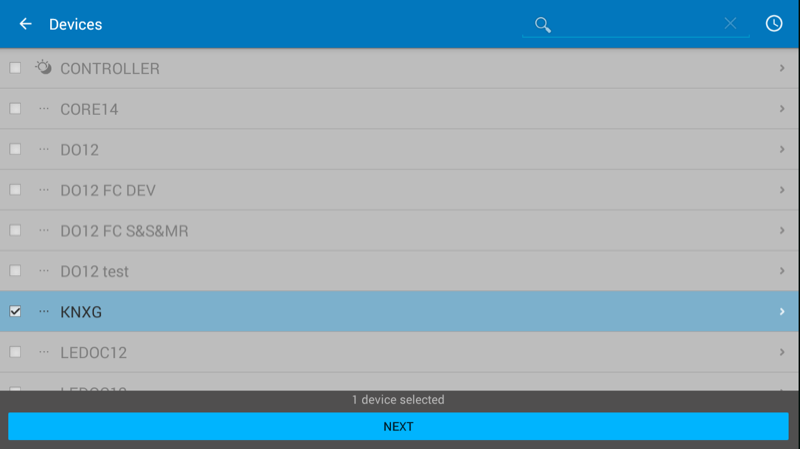 KNX Gateway device selection