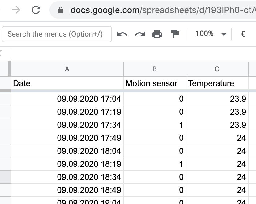 Google Sheets setup