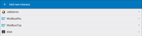 KNX interface selection