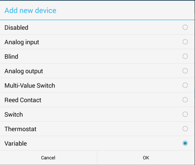 Supported KNX devices list