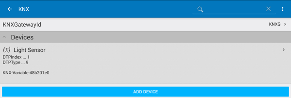 Added device in KNX interface