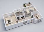 3D floor plan - light