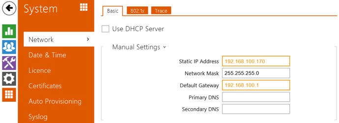 2N Network Configuration